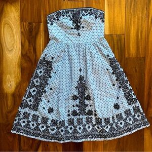 Moulinette Soeurs Strapless Dress in Blue and Black